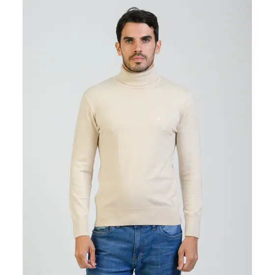 Polera Hombre Brooksfield Cuello Alto Tejido Liso 4079b