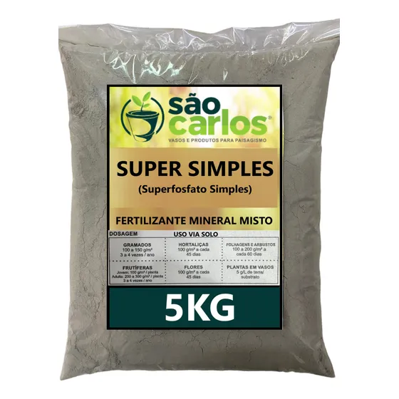 Superfosfato Super Simples 5kg Adubo Fertilizante Uso Geral