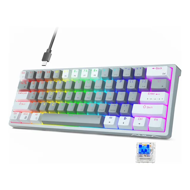 Aula 29 Rgb 60 Porcentaje Teclado Con Cable Pc Gaming Mec...