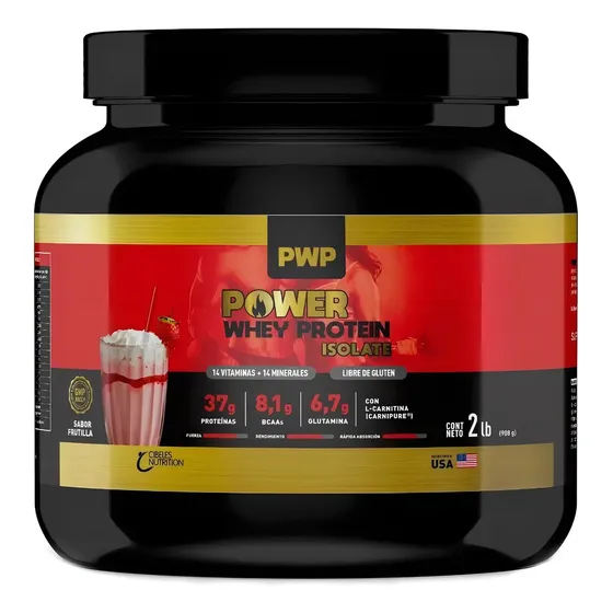 Proteína aislada de suero Cibeles PWP sabor frutilla 908g sin lactosa sin gluten | Cuotas sin interés