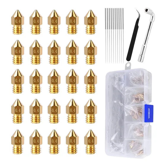 25 Boquillas Mk8 Ender 3v2 De 0,4 Mm Con Caja De Almacenamie