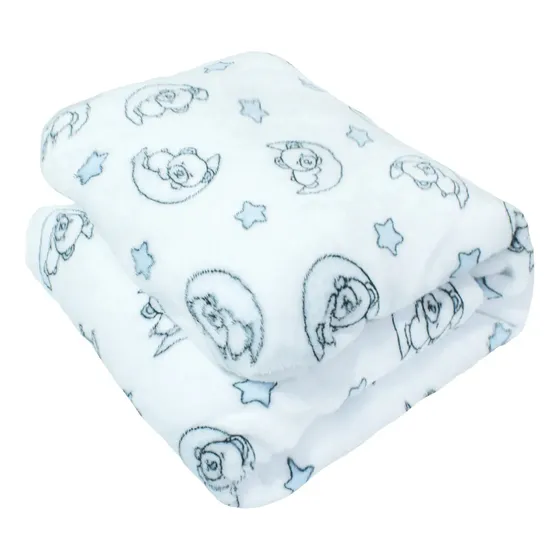 Cobija Para Bebé Calientita Frazada Suave Cobertor Infantil Color Azul Felpa