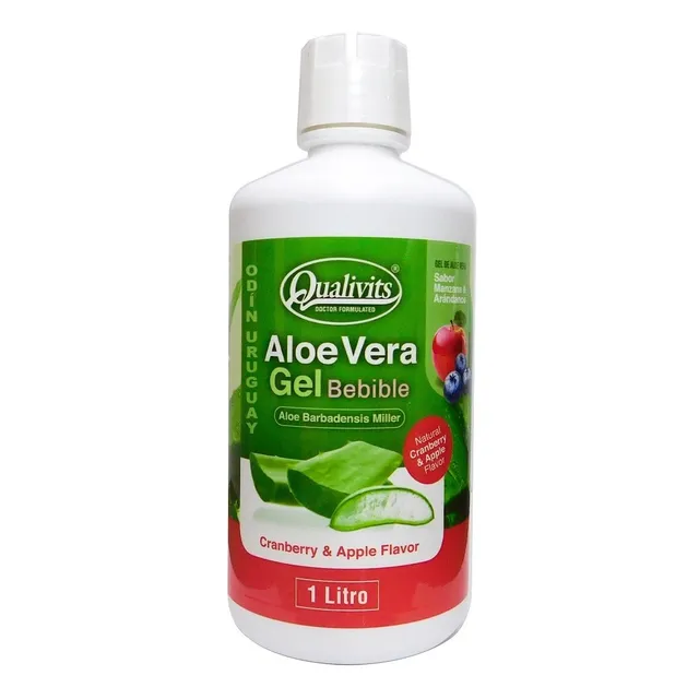 Aloe Vera Qualivits 1 Litro - Sabor Natural Durazno Manzana