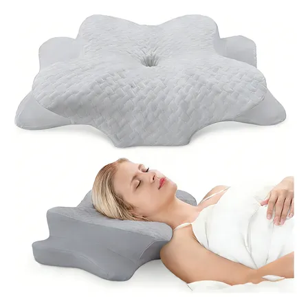 Travesseiro Ortopedico Cervical Nasa Ergonômico Coluna Relax Cinza