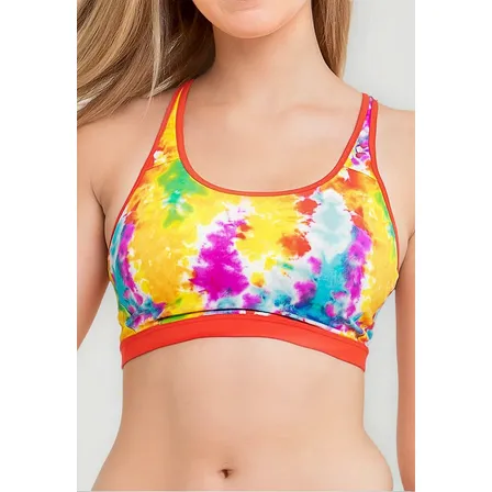 Bikini Peto Deportivo Estampado Rojo