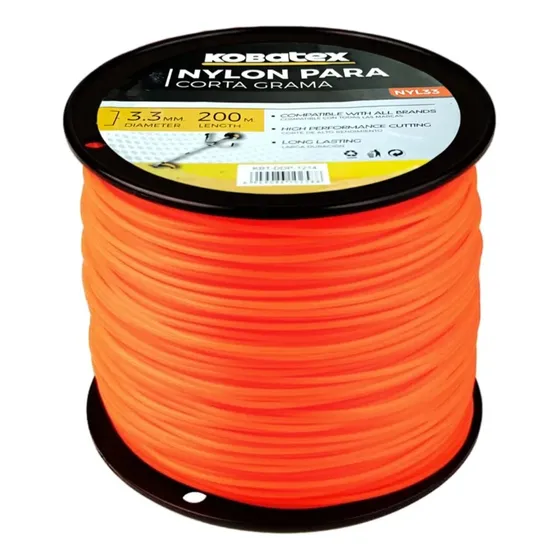 Nylon Corta Monte Cuadrado Desmalezadora 3.3mm 200m Kobatex
