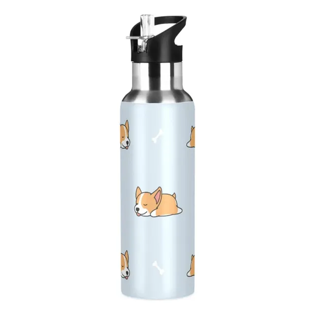 Welsh Corgi Cachorro Botella De Agua Niños Termo Botel...