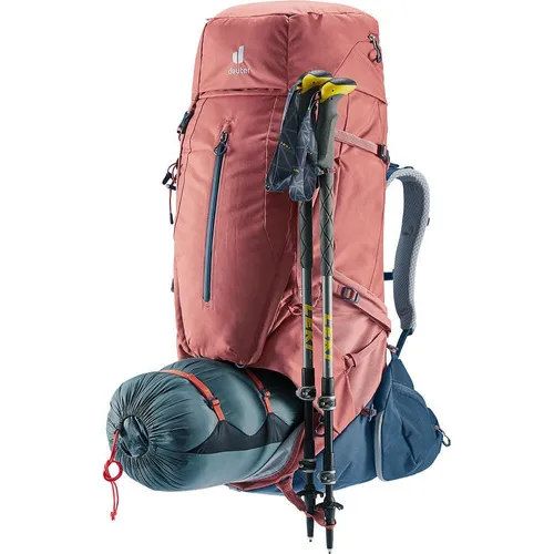 Mochila Cargueira Aircontact X 70+15 Sl con mochila Deuter, color rojo