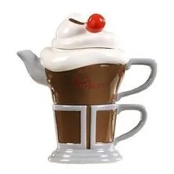 Tetera Con Taza De Ceramica, Giftcraft, Nueva En Su Caja