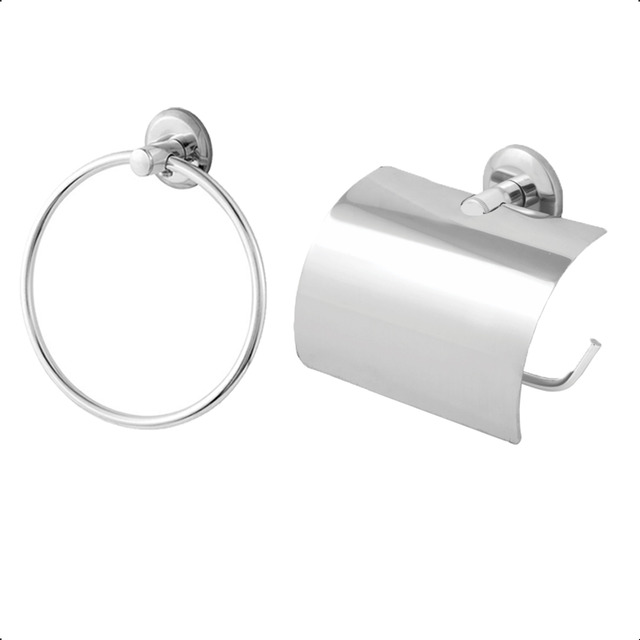 Suporte Papel Higiênico E Suporte Toalha De Rosto Prateado Suporte Papel Higiênico E Suporte Toalha De Rosto Prateado
