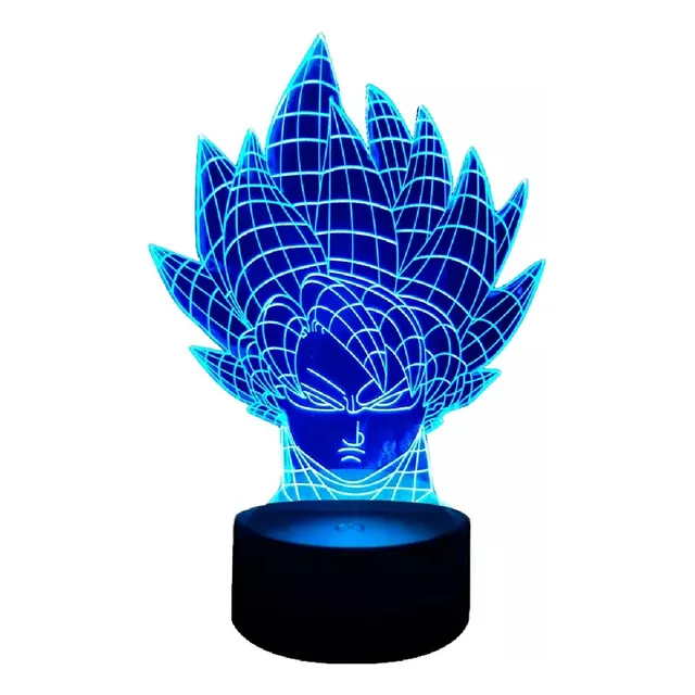 Lámpara Ilusión 3d Cara Goku Dios Dragon Ball 
