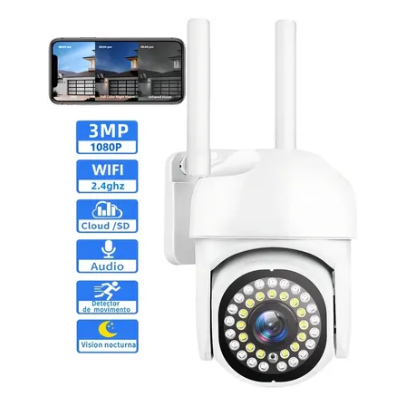 Câmera De Segurança Wi-fi 1080p Com Visão Noturna Branco