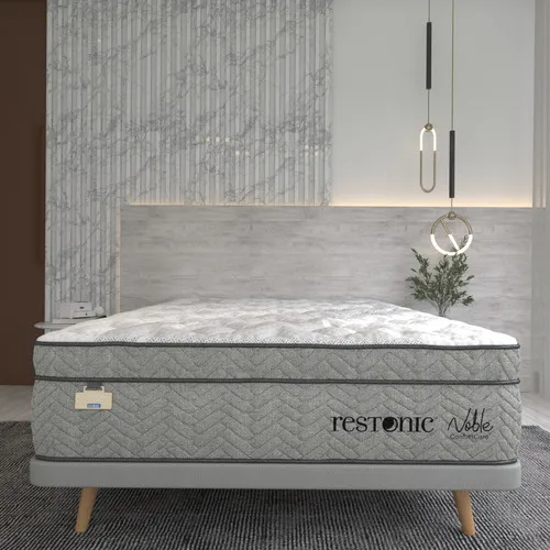 Colchon Restonic Bamboo Matrimonial Ortopedico Ultra Suave Gris Oxford