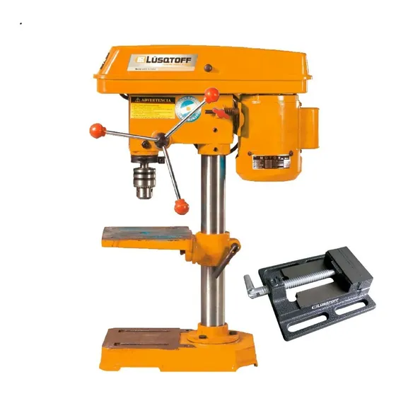 Taladro De Banco Perforador 13mm 5vel Con Morsa Lusqtoff Color Naranja Frecuencia 50 MHz