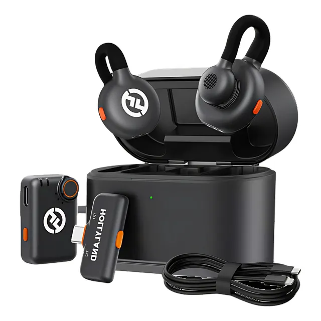 Microfone Hollyland Lark M2s Duo Combo Sem Fio Preto