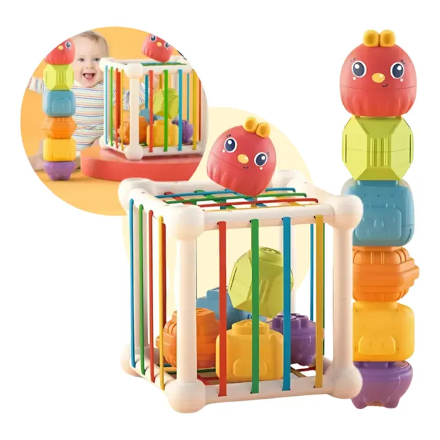 Cubo Encastrable Con Elásticos Aprendizaje Hasta 24 Meses