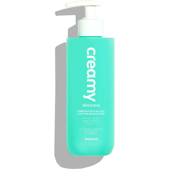 Creamy Skincare Limpador Facial Antioleosidade 300ml | 24 Horas De Oleosidade Controlada, Desobstrui Poros E Reduz Brilho Excessivo | Indicado Para Todos Os Tipos De Pele, Uso Diário