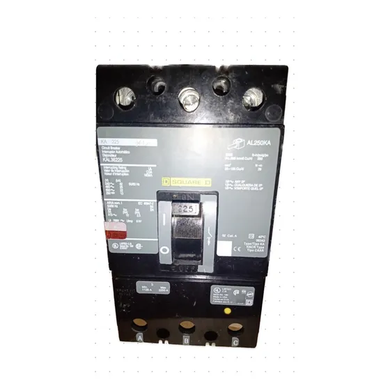 Kal36225 Termomagnetico Squared 225 Amp. 3 Polos 600 Vol. 