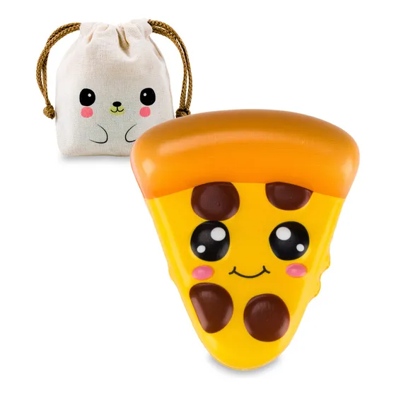 Squishy De Crecimiento Lento Comiditas + Bolsita Kawaii Color Porción De Pizza