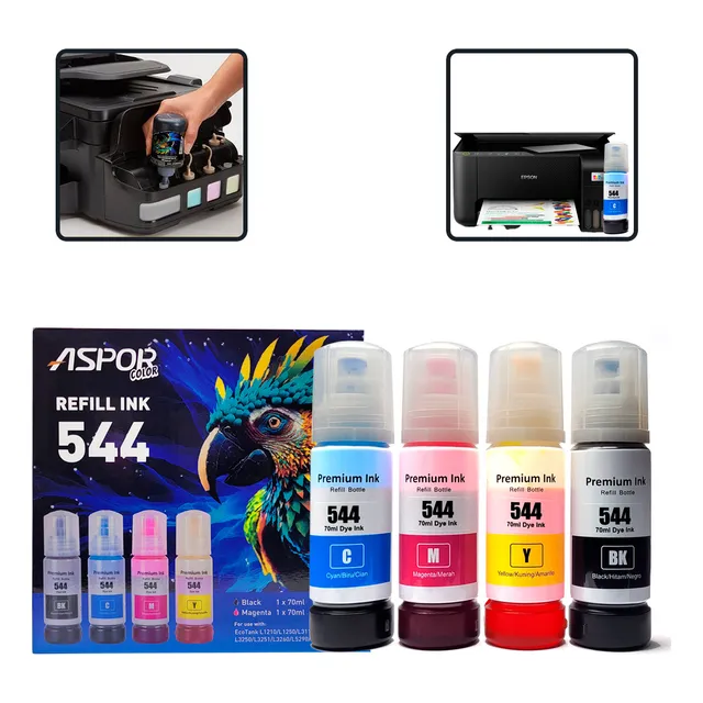 Tinta Aspor Compatible Impresoras Epson Refill Ink E544 Tinta Cmyk
