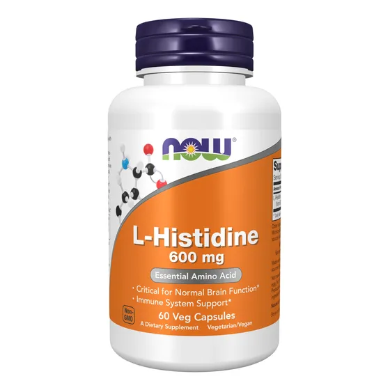 L-histidina De Supplement Now Foods, 600 Mg, 60 Cápsulas Veg