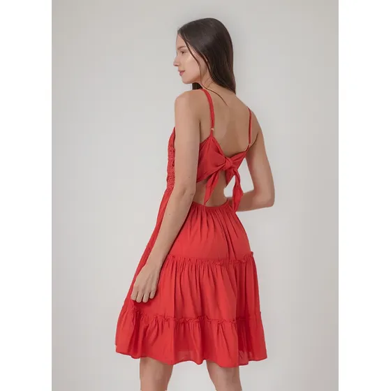 Vestido Jazz Detalle Guipiure Con Lazo Classic Guk141 Color