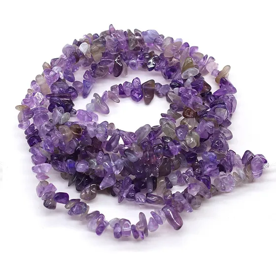 Colar Fio De Cascalho Pedra Natural Ametista 6mm Legitima