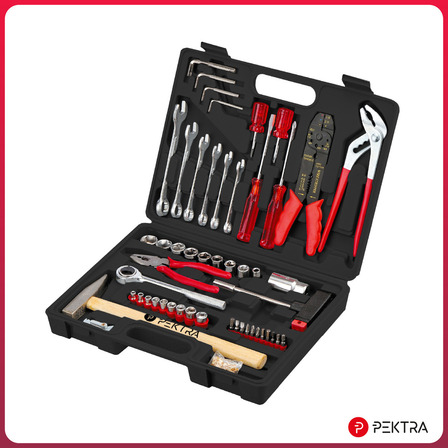 Set De Herramientas 100 Pzs Pektra Maletín Llave Combinadas Color Negro Set De Herramientas 100 Pzs Pektra Maletín Llave Combinadas Color Negro