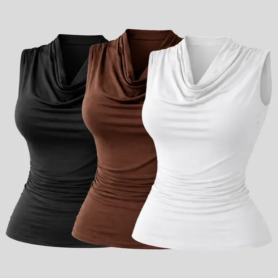 Kit 3 Blusas Gola Boba Regatas Femininas Suplex Premium