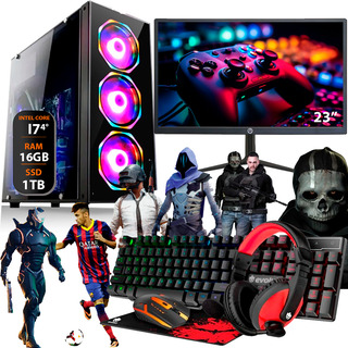 Pc Computador Gamer I7 4°ger 16gb Ssd1tb Placa 4gb Monitor23 Pc Computador Gamer I7 4°ger 16gb Ssd1tb Placa 4gb Monitor23