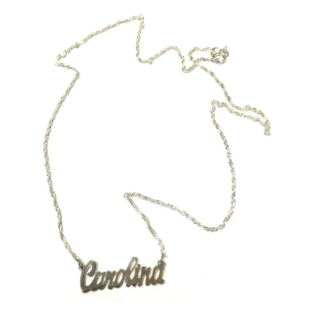 Nombre Personalizado Plata 925 Dije Con Cadena Plata