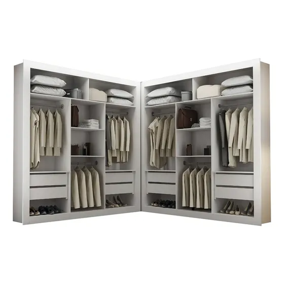 Closet Berlim Premium 8 Gavetas Convencional Rufato Cor Branco