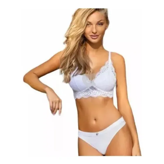 Conjunto Triangulo Soft Microfibra Puntilla Brigitte 2130
