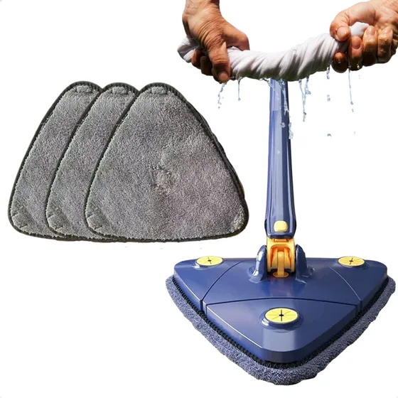 Mop Triangular Esfregão Rodo Mágico Giratório Com 2 Refil 
