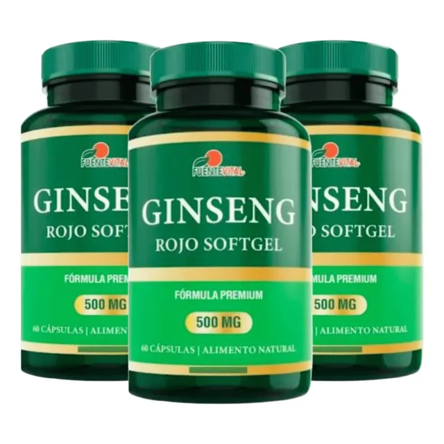 Ginseng Rojo Coreano 720 Mg. Capsula Gel -  Oferta Pack X3