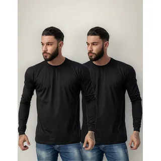 Kit 2 Camisetas Masculinas Manga Longa AlgodĂŁo Premium Kit 2 Camisetas Masculinas Manga Longa AlgodĂŁo Premium