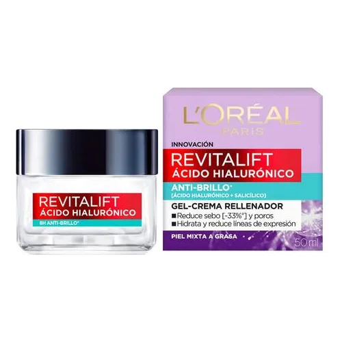 Crema Gel Loreal Revitalift Hialurónico Anti Brillo 50ml