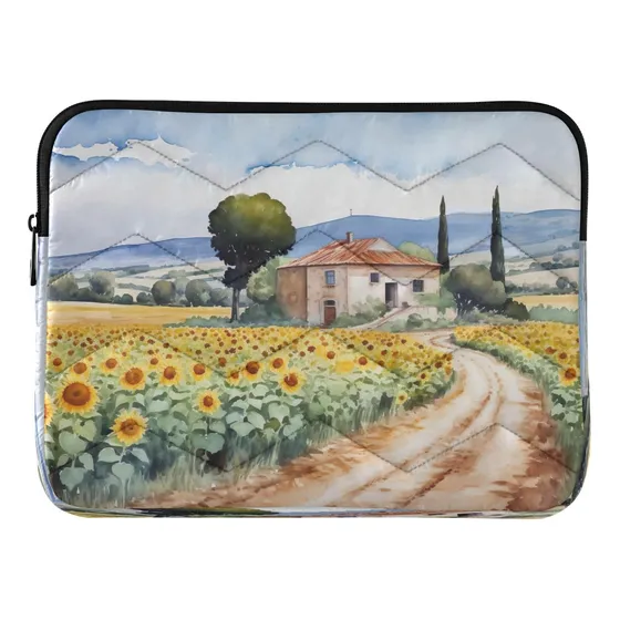 Funda Para Portatil 13,3  Diseño Girasol Casa Campo Ligera