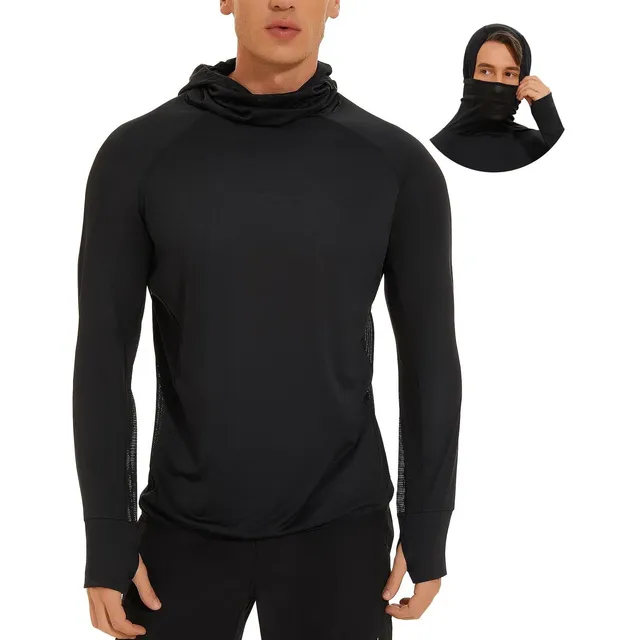 Haenpisy Camisa Manga Larga Capucha Para Hombre Solar