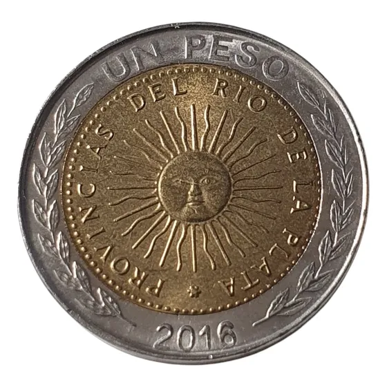 Moeda Un Peso De 2016 Origem Argentina. Km#112