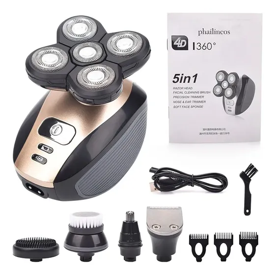 Barbeador Bladers Pro 4d Recarregável À Prova D'água 5 Em 1