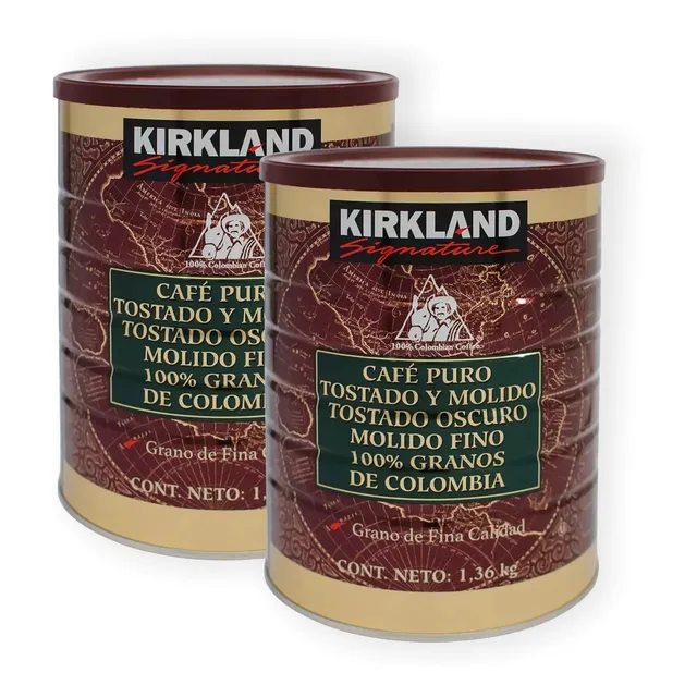 2 Latas Café Molido 100% Colombiano 2.72kg Kirkland