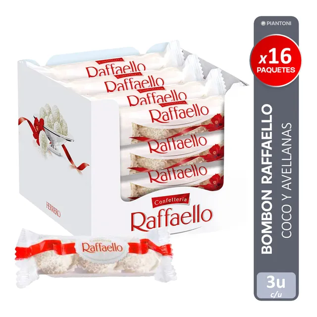Bombón Raffaello Caja De 48 (16x3) Unidades Bombon De Coco