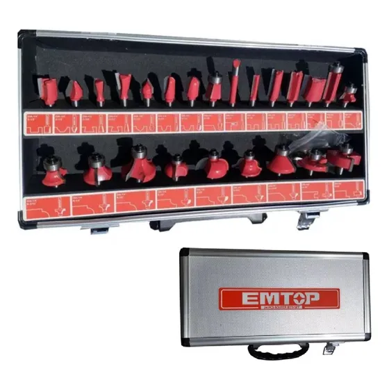 Kit Fresa Mecha Enrutador Trompo Madera 24 1/4 Ó 1/2 Emtop