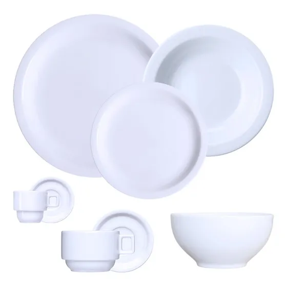 Jogo Jantar Chá Café C/ Bowl 48 Peças Porcelana Germer 6 Lug
