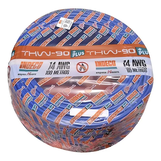 Rollo De Cable 100 Metros Thw-90+ Plus 14 Awg Indeco