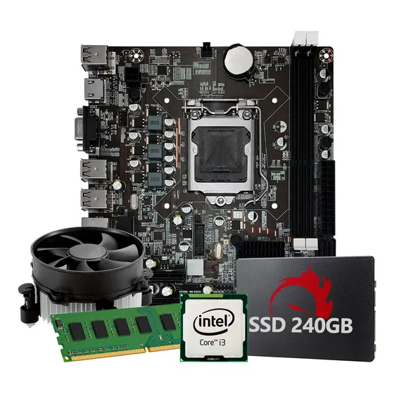 Kit Upgrade Intel Core I3 2ª Geração, 8gb Ram, Ssd 240gb