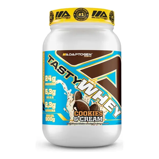 Suplemento Tasty Whey 3w Gourmet Whey Protein Adaptogen Science Pote 900g Sabor Mousse de Maracujá