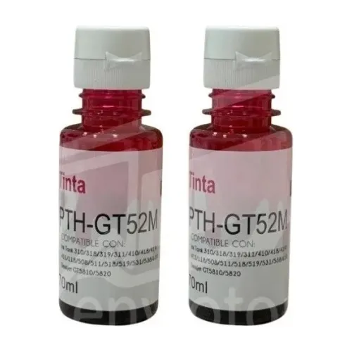 Kit 2 Tintas Compatible Con Gt52 Magenta 410 415 Gt52m