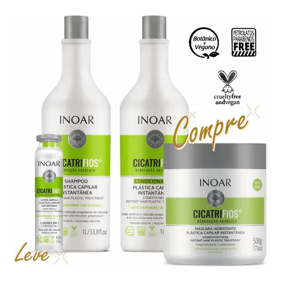 Inoar Cicatrifios Shampoo + Condicionador + Máscara